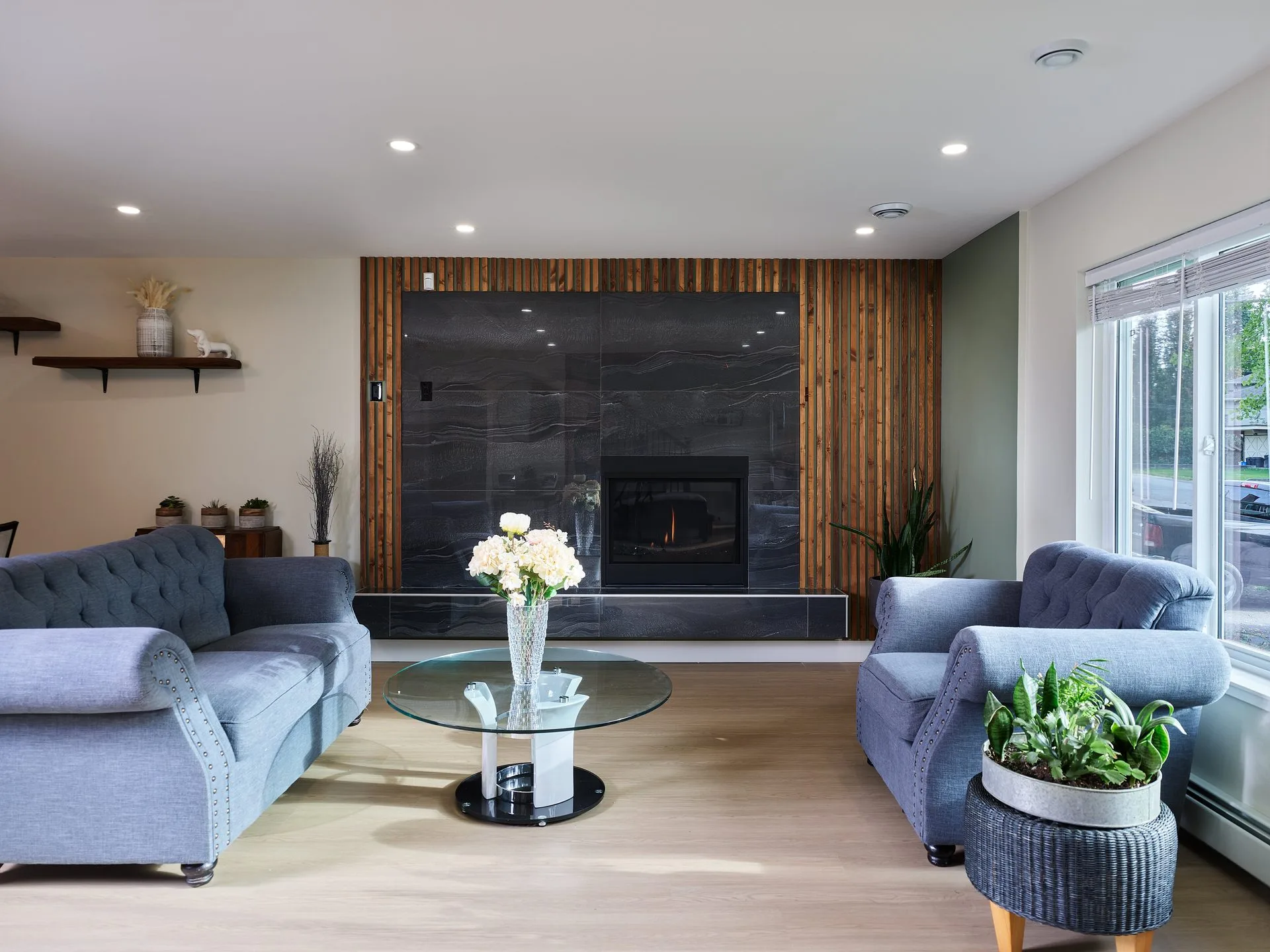 Finished family living room in a Vancouver home built by LJH Construction